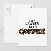 コーヒーが必要 – 弁護士 ポストカード (正面/裏面)