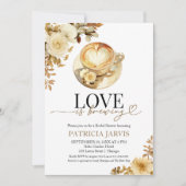 コーヒーが愛を育む ブライダルシャワー 招待状 (正面)