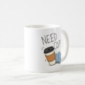 コーヒーが欲しい面白い旅行名言マグ コーヒーマグカップ (正面右)