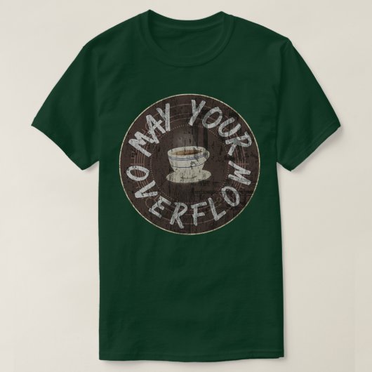 コーヒーが溢れそう Tシャツ (デザイン正面)