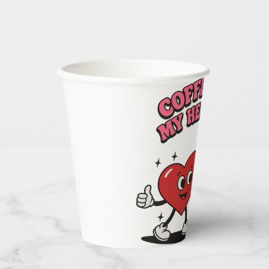 コーヒーが私のハートスマイル 紙コップ (正面)