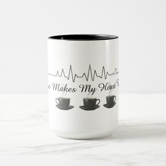 コーヒーが私のハートビート マグカップ (中央)