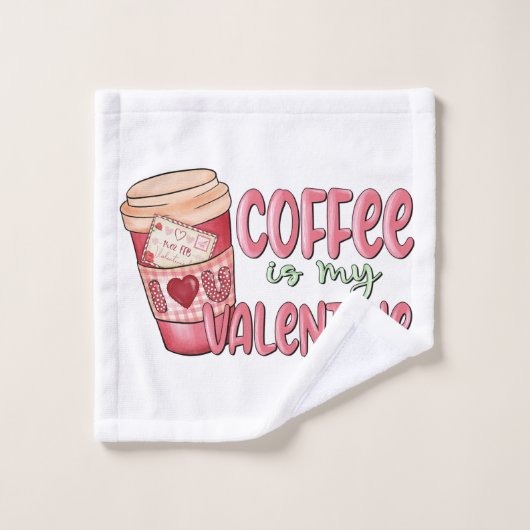 コーヒーが私のバレンタイン ウォッシュタオル (ウォッシュタオル)