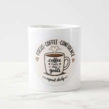 コーヒーが私の目標を叶える かわいいコーヒーマグデザイン