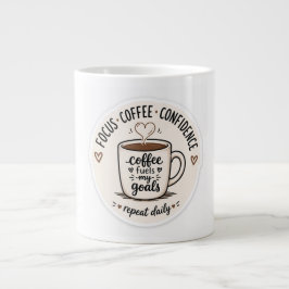コーヒーが私の目標を叶える かわいいコーヒーマグデザイン ジャンボコーヒーマグカップ