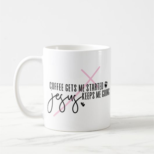 コーヒーが私を始め、イエス保は私を行く コーヒーマグカップ (左)