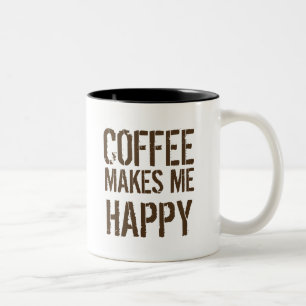 コーヒーが私を幸せにする コーヒー好き ツートーンマグカップ