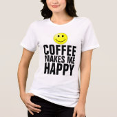 コーヒーが私を幸せにするTシャツ トライブレンドTシャツ (正面)