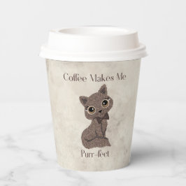 コーヒーが豆のかわいい猫 紙コップ