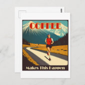 コーヒーが起こランニングる ポストカード (正面/裏面)