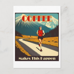 コーヒーが起こランニングる ポストカード