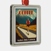 コーヒーが起こランニングる メタルオーナメント (右)