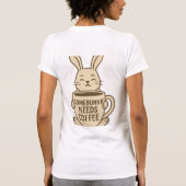 "コーヒーが飲みたいうさぎ" パロディTシャツ | かわいいウサギ Tシャツ (裏面)