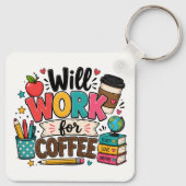 コーヒーくれれば働きます 先生 キーホルダー (裏面)