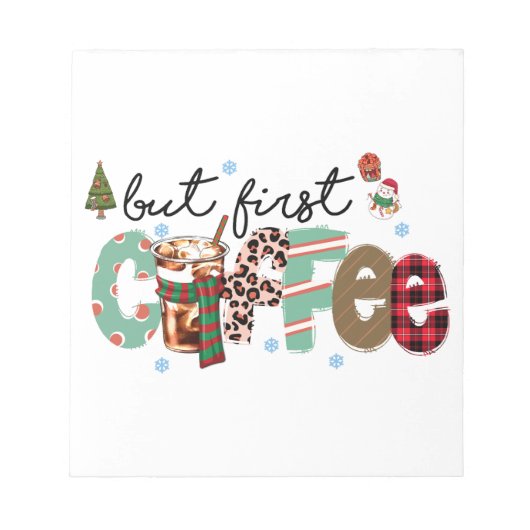 コーヒーさえあればそれでいい メリークリスマス ノートパッド (正面)