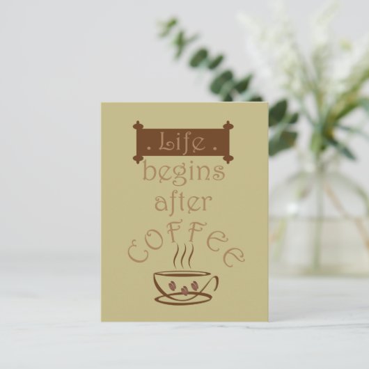 コーヒーさえあれば人生は始まる ポストカード (スタンド正面)