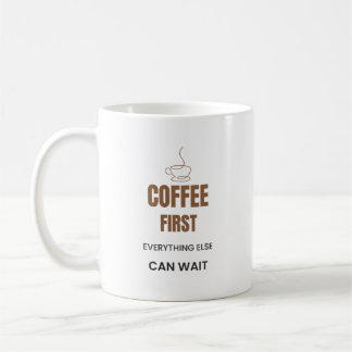 コーヒーさえあれば他は待てます 面白いコーヒーグッズ コーヒーマグカップ