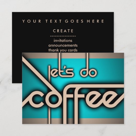 コーヒーしよう！ 招待状 (正面/裏面)
