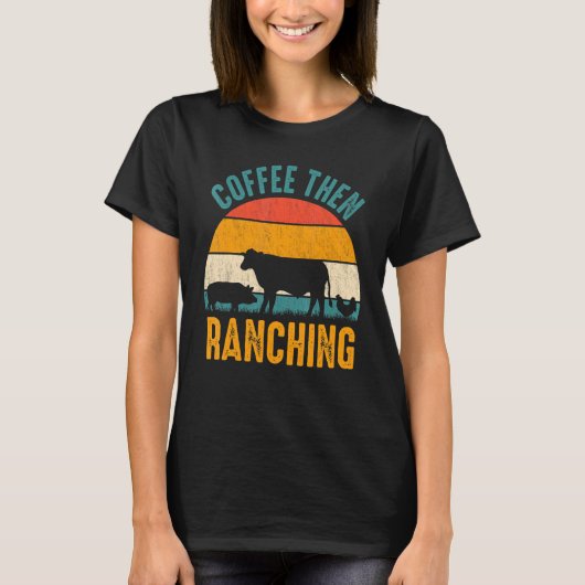 コーヒーその後ランチコーヒー農家レトロランチャー Tシャツ (正面)
