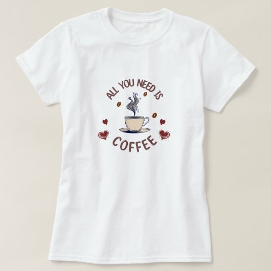 「コーヒーだけ」グラフィックTシャツ Tシャツ (デザイン正面)