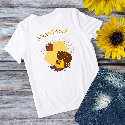 コーヒーでかわいい黄色いママの日が良くなるおもしろい トライブレンドTシャツ