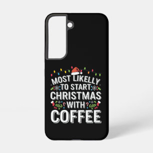 コーヒーでクリスマスをスタートさせる家族 SAMSUNG GALAXY S22ケース