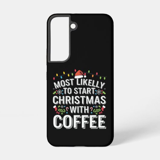 コーヒーでクリスマスをスタートさせる家族 SAMSUNG GALAXYケース (裏面)