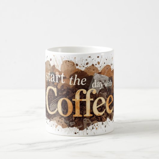 コーヒーで一日を始めよう コーヒーマグカップ (中央)