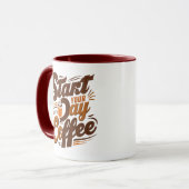 コーヒーで一日を始める マグカップ (正面左)