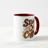 コーヒーで一日を始める マグカップ (正面右)