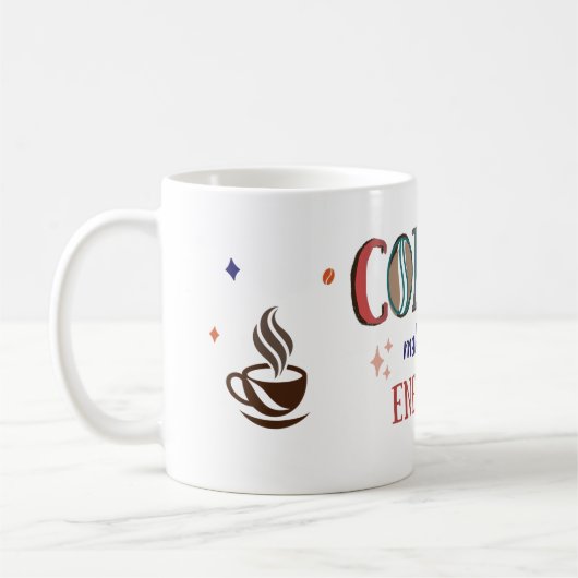 コーヒーで元気に！マグカップ｜面白いコーヒー好きグッズ コーヒーマグカップ (左)