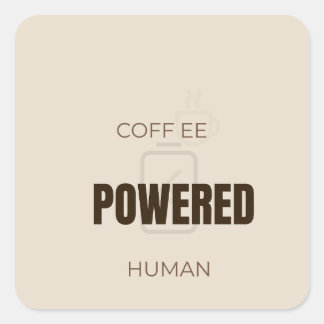 コーヒーで動くヒト デザイ スクエアシール