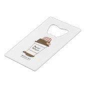 コーヒーで動く物理的セラピスト クレジットカード栓抜き (正面アングル)