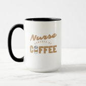 コーヒーで動く看護師 冗談グッズ マグカップ (左)