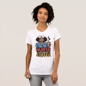 コーヒーで動く看護師Tシャツ Tシャツ (正面フル)