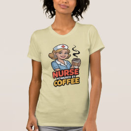 コーヒーで動く看護師Tシャツ Tシャツ
