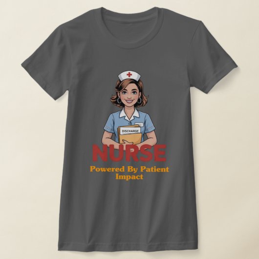 コーヒーで動く看護師Tシャツ Tシャツ (レイダウン)