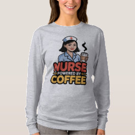 コーヒーで動く看護師Tシャツ Tシャツ