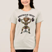 コーヒーで動く筋トレイラストが面白い トライブレンドTシャツ (正面)