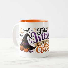 コーヒーで動く魔女のハロウィン ツートーンマグカップ