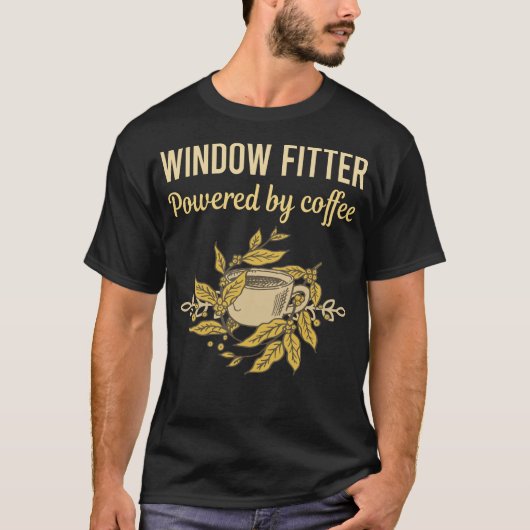 コーヒーで動く – ウィンドウフィッター Tシャツ (正面)