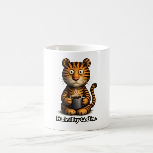 🐯☕ “コーヒーで動く”トラマグ 🔥🧡 コーヒーマグカップ (中央)