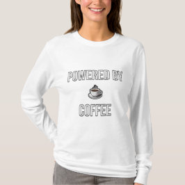 コーヒーで動く - ミニマリストのコーヒー愛好者デザイン Tシャツ