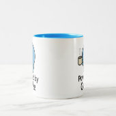 コーヒーで動く - 笑顔のSmiloマグカップ ツートーンマグカップ (中央)
