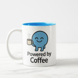 コーヒーで動く - 笑顔のSmiloマグカップ ツートーンマグカップ