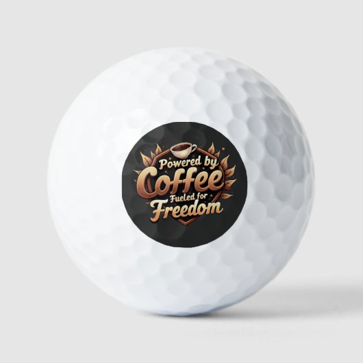 コーヒーで動く 自由に生きる ゴルフボール (正面)