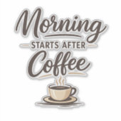 コーヒーで始まる朝 - ミニマルコーヒーデザイン シール (正面)