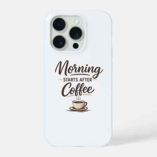 コーヒーで始まる朝 - ミニマル コーヒー iPhoneケース (裏面)