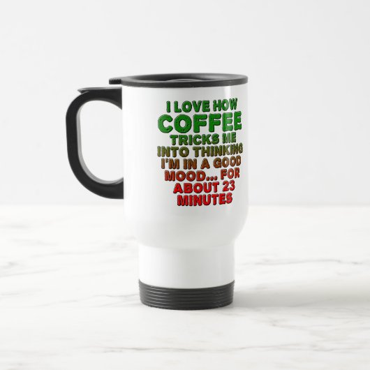 コーヒーで幸せトリック 面白いコーヒーマグ トラベルマグ (左)