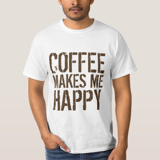 コーヒーで幸せ Tシャツ (正面)